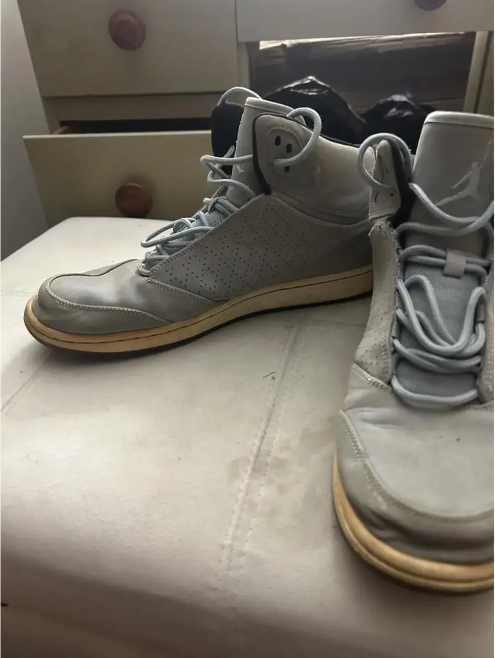 Jordan Men's Gray High-Top Sneakers Size 11 - Good Condition